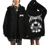 KASENFASHION Stray-K SKZOO Y2K Felpa con cappuccio - Felpa con cappuccio con cerniera dolce BangChan Lee Know Changbin Hyunjin Han Felix Seungmin I.N Harajuku Streetwear Unisex, Nero, S