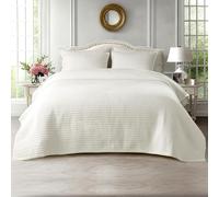 KASENTEX Mini set trapunta - Stone Washed-Super Soft - Leggero - Piumino bianco alternativo in microfibra - Lavabile in lavatrice - Colori tinta unita, 2 federe king size, avorio, king size