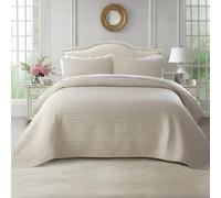 KASENTEX Trapunta Mini Set - Stone Washed-Super Soft - Leggero - Piumino bianco alternativo in microfibra - Lavabile in lavatrice - Tinta unita, Pieno/Queen + 2 federe, Camel