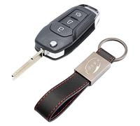 KASER Cover Guscio Chiave Telecomando compatibile per Ford S-MAX Galaxy Mondeo MK2 MK7 Explorer Ranger Scocca a 3 Tasti con Portachiavi in Pelle HU101 Lama