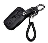 KASER Cover Guscio Custodia in Pelle con Portachiavi per Chiave BMW Serie 1 3 X1 Z4 Vecchio Smartkey 3 Tasti Protezione Telecomando Auto Keyless