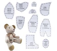 KASESSS 10 Pezzi Modelli per Cucito con Orsetto Ricordo, 25,4cm Set di Cartamodelli per Orsetto in Acrilico, Set di Righelli per Orsetto Memorys con Istruzioni per Principianti Fai da Te per la Casa