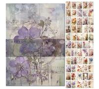 KASESSS 100 Fogli Floreale Carta Scrapbooking, 14 x 10cm Carta di Riso per Decoupage, Cartas per Decoupage, Diverso Scrapbook Paper per DIY Artigianato Creare Riviste Decorazioni Vintage Junk Journal