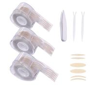 KASESSS 1800 Pezzi Cerotti Palpebre Cadenti Invisibili, Nastro a Doppia Palpebra Autoadesivi, 3 Misure, Strisce per Palpebre in Fibra Adesivi per Palpebre Doppie con Aste a Forcella e Pinzette