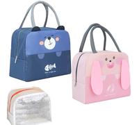 KASESSS 2 PCS Borsa Termica Piccola Porta Pranzo, Frigo Portatile per Bambini Con Cartoni, per Ragazzo e Ragazza