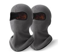 KASESSS 2 Pezzi Passamontagna Invernale, Balaclava Uomo Donna, Termico Ski Mask, Passamontagna Moto, Antivento Sottocasco Moto, Invernale Skimask, Passa Montagna per Sci Snowboard Ciclismo, Grigio