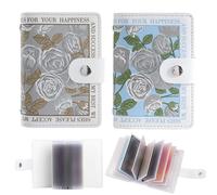 KASESSS 2 Pezzi Porta Carte di Credito Donna Piccolo, Porta Carte Donna in Pelle PU, Porta Schede Carte di Credito Morbido Porta Tessere con 22 Slot Adatto per Tutti i Giorni lo Shopping e i Viaggi