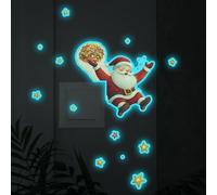 KASESSS 2 Pezzi Stickers Natale per Interruttori, Adesivi per Interruttori di Natale, Che Si Illuminano al Buio Adesivi Babbo Natales, Etichette per Interruttoris per Soggiorno, Cameretta dei Bambini