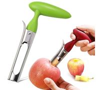 KASESSS 2 Pezzi Togli Torsolo Mela, Leva Torsolo Mela in Acciaio Inox, Levatorsoli Mela con Manico in PP e Lama Seghettata Toglitorsolo Mela Portatile Toglitorsolo Mela per Casa Ristorante Cucina