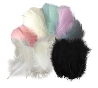 KASESSS 200 Pezzi Piume Decorative, Morbido Piume Nere, Piume Bianche Naturali, Soffice Piume Colorate, Piuma Artigianali per Matrimoni Acchiappasogni Casa Feste Carnevale Costumi Copricapo 6-15CM