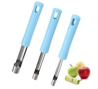 KASESSS 3 Pezzi Togli Torsolo Mela, Levatorsolo Mela Antiscivolo, Leva Torsolo Alle Mele Resistente, Leva Torsoli Mela in Acciaio Inossidabile, Levatorsoli Mela per La Casa e La Cucina (Blu)
