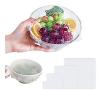 KASESSS 4 Pezzi Coperchi in Silicone Estensibile, Coperchi in Silicone Alimentare, Riutilizzabile Coperchi Silicone Quadrato Coperchi Silicone Estensibile per Alimenti Resistenza al Calore e al Freddo