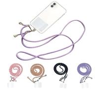 KASESSS 4 Pezzi Cordino per Cellulare, Universale Laccio per Cellulare, Regolabile Laccetto per Cellulare, Porta Cellulare da Collo con Patch, Cordoncino per Cellulare Compatibile Smartphone dei Casi