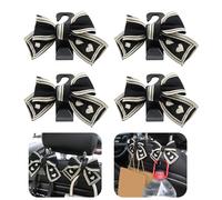 KASESSS 4 Pezzi Gancio per Poggiatesta Auto, Gancio Posteriore per Sedile Auto, Accessori Auto Interno, Ganci per Auto Decorazione con papillon, Ganci Per Borsa Auto Applicabile A Vari Modelli