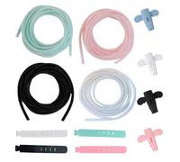 KASESSS 4 Pezzi Raccogli Cavi Spiralato, Flessibile Spirale Cavi Elettrici, 1.4M Guaina Passacavi, Copricavi con 4 Proteggi Cavo Cellulare e 4 Fascette Cavi, Spirale Avvolgicavo per il Cavo USB C
