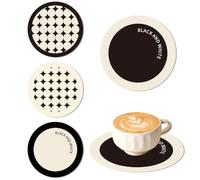 KASESSS 4 Pezzis Pelle Sintetica Sottobicchieri, Rotondi Antiscivolo Sottobicchiere, Sotto Bicchieri Da Tavola 14x14cm Absorbants Sotto Bicchieri Set Per Bottiglie Tazze Da TèTazza Da Caffè Birra