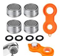 KASESSS 4Pz Aeratore Rubinetto 24MM, Rompigetto Rubinetto Cucina, Filtri Rubinetti Lavandino M24, Filtri Rubinetto Cucina con 4 Guarnizioni e 1 Chiave per Rompigetto M24, Filtro Rubinetto Bagno Cucine