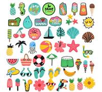 KASESSS 50 PCS Charms per Scarpe, PVC Decorazioni per Scarpe, Accessori per Crocs Spiaggia Estiva, Cartoni Animati Shoe Charm per Ragazze, Donne, Ragazzi, Adulti, Regalo per Feste di Compleanno