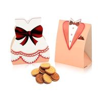 KASESSS 50 Pezzi Bomboniera Scatoline Portaconfetti Sposo E Sposa A Forma Di Scatola Bomboniera 25 Coppie Rosa Scatolina Confetti, Portaconfetti Per Caramelle Cioccolato Decorazioni Creative