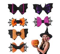 KASESSS 6Pcs Fermagli Capelli Halloween, Piccolo Mollette Capelli Halloween, Carino Fermaglio Capelli Halloween, Fermagli per Capelli Pipistrelli Ragno Zucca, Accessori Capelli Halloween per Ragazza