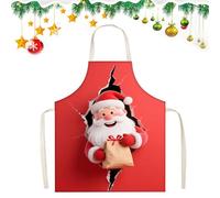 KASESSS Grembiule Cucina Uomo Natalizi, Grembiule Barbecue Uomo Donna, 2D Realistico Grembiuli da Cucina, Grembiule da Cucina, Parannanza Cucina Uomo Regalo Divertente per Cottura Festa di Natale