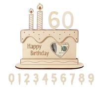 KASESSS Regalo Creativa per Soldi di Compleanno, Regalo di Denaro Forme Delle Torte di Compleanno, Biglietto di Auguri di Compleannos in Legno per Compleannos per a Tutte le Età Bambini Amici