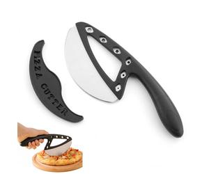 KASESSS Taglia Pizza, Tagliapizza con Manico, Coltello per Pizza Blade in Acciaio Inossidabile con Coprilama di Sicurezza, Mezzaluna Tagliapizza per Tagliare Pizza Tagliare Erbe Aromatiche Verdure
