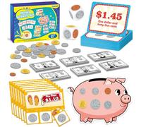 Kasfalci - Set di attività di denaro per bambini per l'apprendimento, fingere di manipolatori matematici, lezioni, conteggio, apprendimento e istruzione per bambini, aule e istruzione nel