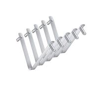 KASFDBMO 5/10 pezzi spazzola piscina clip a forma di V in acciaio supporto per asta gancio gancio farfalla pulsante molla clip doppio perno pulsante nuoto skimmer clip rete