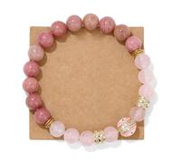 KASFDBMO Bracciale con ciondolo occhi diabolici placcati in oro, perline roccia vulcanica da 8 mm e braccialetto occhi diabolici con zirconi cubici