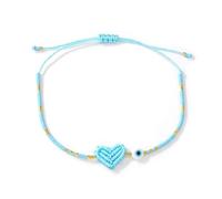 KASFDBMO Bracciale rigido a catena con perline leggere con meticolosi dettagli a forma cuore intrecciato a mano e braccialetto artistico protettivo con simbolo ' occhio del male