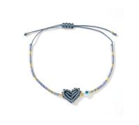 KASFDBMO Bracciale rigido a catena con perline leggere con meticolosi dettagli a forma cuore intrecciato a mano e braccialetto artistico protettivo con simbolo ' occhio del male