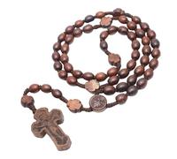 KASFDBMO Elegante rosario in legno fatto a mano per il padre nostro sacro, per occasioni casual e formali, cattolico, religioso, preghiera, gioielli, Misura unica