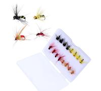 KASFDBMO Esche da pesca a mosca in gomma morbida, inclusi pesi e contenitore trasparente per esche da pesca d'acqua dolce da viaggio