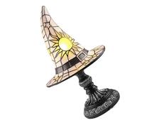 KASFDBMO Hat Witch Hat Retro Night Light Resin Resin Halloween Decor Mysterious Stretches