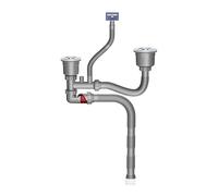 KASFDBMO Permanente PVC Doppio Lavello Effluente Set 140mm 110mm Preferenze Minime Coppa Piano Flessibile Facile Installazione Modificabile PVC Cucina Effluente Struttura