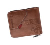 KASFDBMO Portafoglio da uomo in pelle PU con cerniere Design porta carte di credito borsa corta che offre praticità e stili per gentiluomini moderni portafoglio moda uomo, Caff chiaro, Bellezza di