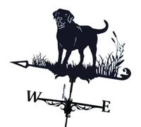 KASFDBMO Segnavento in metallo per tetti a forma di labrador, struttura in ferro, facile da montare, indicatori di direzione, segnavento decorativo