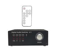 KASFDBMO Selettore Professionale a 4 ingressi Alloggiamento in Lega Alluminio Trasmissione distinta Facile organizzazione dispositivi Multipli alterazione del Suono