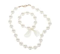 KASFDBMO Set di collane con perle finte per bambine e ragazze, accessori per feste di compleanno, servizi fotografici, set di gioielli per neonati, per fotografie