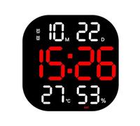 KASFDBMO Sveglia Multifunzionale da Appendere a Parete con Schermo LED Che Visualizza l ' Ora, la Data e l ' Allarme della Temperatura Facile Lettura Orologio con Telecomando Multifunzionale