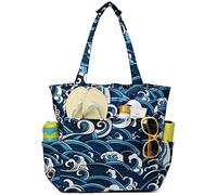 Kasgo Borsa Mare Spiaggia Donna Grande da Piscina Leggero Chiusura Cerniera Antisabbia Tote Bag