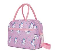 Kasgo Borsa Termica Bambini, Borsa Termica Porta Pranzo Isolato Borse Termica per Alimenti Impermeabile Porta Merenda Borsa Picnic Lunch Box con Spalla Regolabile per Scuola Viaggio, Unicorno Viola