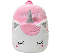 Kasgo Zainetto Asilo Bambina, Zainetto Bimba Unicorno 1-3 Anni Zainetto Nido Preschool Piccola Peluche 3D Animaletti Borsa Zaino Bambino Carino Zaino Bambini Morbido Mini Zainetti Ragazza, Rosa
