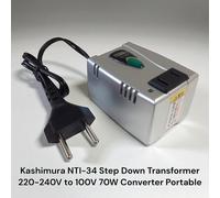 Kashimura NTI-34 Step Down Transformer 220-240V a 100V 70W Convertitore Porta...