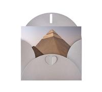 Kashinn Biglietto di auguri perlato con busta, biglietto bianco per inviti di ringraziamento, simpatia, piramidi egiziane, stampa