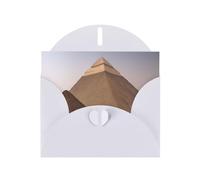 Kashinn Biglietto di auguri perlato con busta, biglietto bianco per inviti di ringraziamento, simpatia, piramidi egiziane, stampa