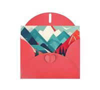 Kashinn Biglietto di auguri perlato con busta, biglietto vuoto per inviti di ringraziamento, simpatia, viaggi, montagna, paesaggio stampato