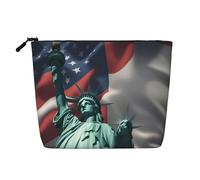 Kashinn Borsa per cosmetici a strato singolo con stampa Statua della Libertà, borsa per trucchi in canapa finta, portamonete per uso quotidiano e viaggio