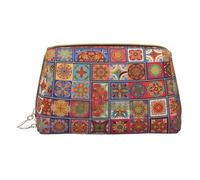 Kashinn Borsa per cosmetici in pelle Borsa per cosmetici da viaggio Borsa per cosmetici con cerniera Borsa per la cura della pelle Colore Piccolo Fiore Modello Stampa